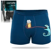 Majtki męskie - Cornette Bokserki Męskie 1 sztuka Niebieskie 280/248 Bawełna Rozmiar XXL - miniaturka - grafika 1