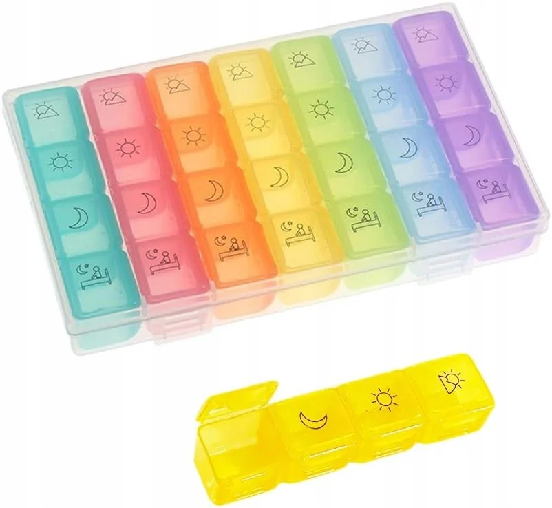 PUDEŁKO NA LEKI 28 PRZEGRÓDEK TYGODNIOWY NA TABLETKI PRZENOŚNY ETUI