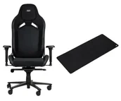 Fotele gamingowe - SMX Fotel gamingowy Semeru + Speed Mouse Mat XL Black - miniaturka - grafika 1
