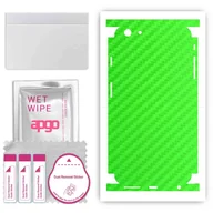 Szkła hartowane na telefon - Folia naklejka skórka strukturalna na TYŁ+BOKI do Apple iPhone 6 Plus - Carbon Zielony - apgo SKINS - miniaturka - grafika 1