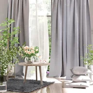 Zasłony - Zasłona szara gładka gotowa na taśmie 150x250cm S564 - miniaturka - grafika 1