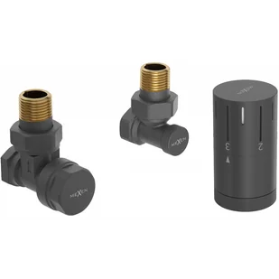 Mexen G05 zestaw termostatyczny kątowy, antracyt - W901-958-66 - Zawory i kraniki - miniaturka - grafika 1