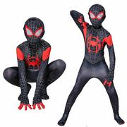 Stroje karnawałowe - Super Hero Spiderman Cosplay Dla dzieci Fantazyjna sukienka Kombinezon Xmas Prezenty-1 czarny 130-140cm - miniaturka - grafika 1