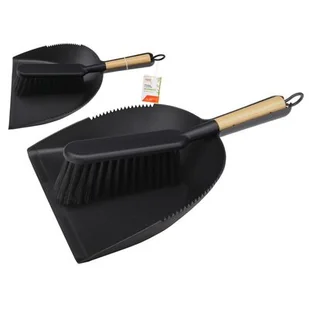 Zmiotka z szufelką Bamboo 22,8 x 33 cm czarny - Miotły, szufle, mopy - miniaturka - grafika 1