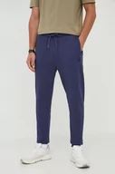 Spodnie męskie - BOSS spodnie dresowe bawełniane BOSS CASUAL męskie kolor niebieski gładkie - Boss Orange - miniaturka - grafika 1