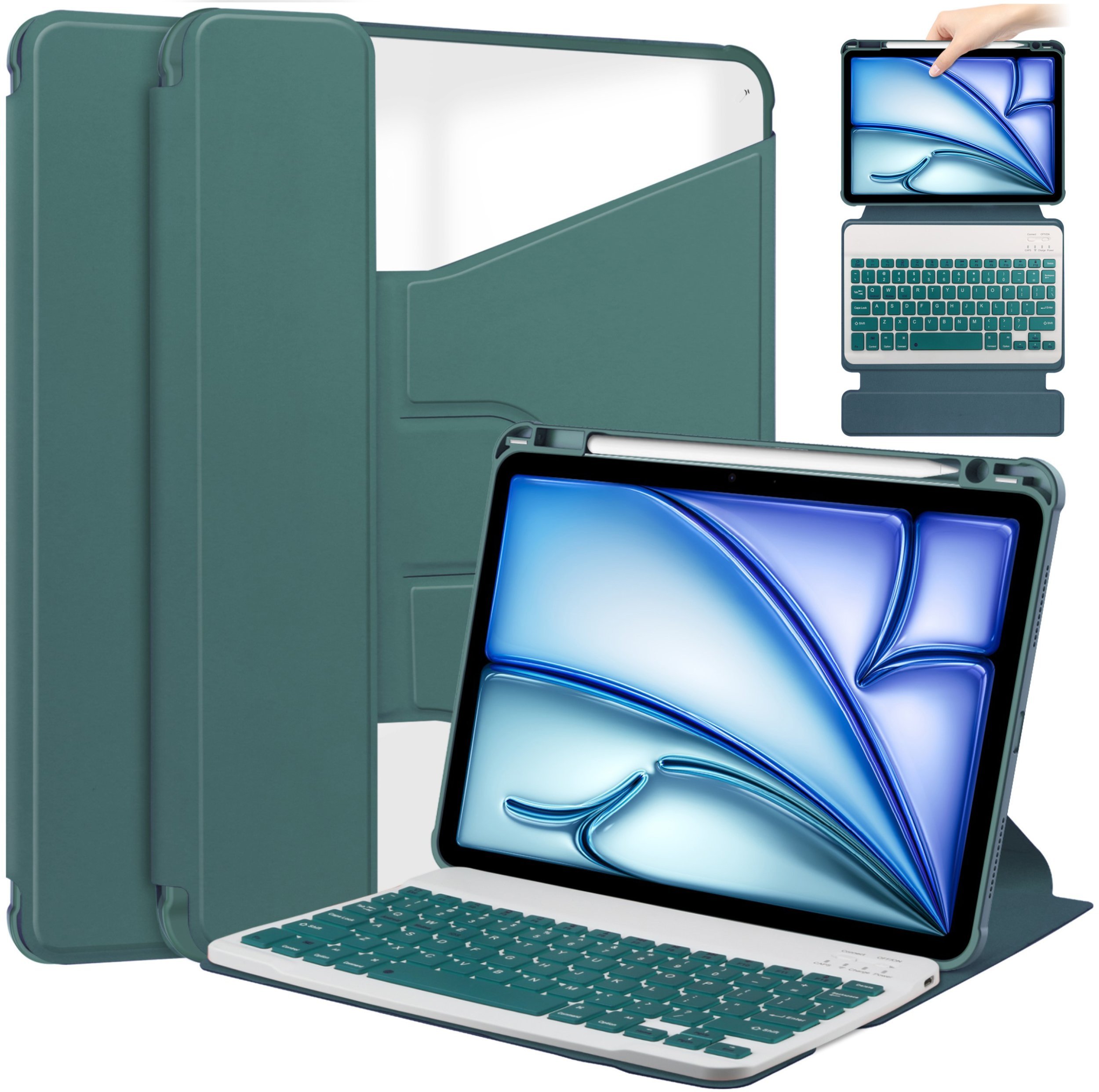4kom.pl Etui 360 z klawiaturą do Apple iPad Air 11 M4 2026/ iPad Air 11 M3 2025/ iPad Air 11 M2 2024 - ochronne