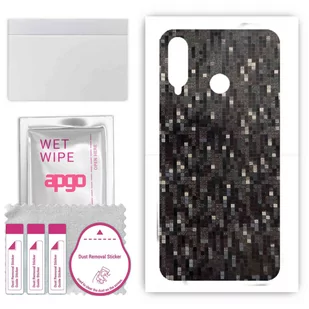 Folia naklejka skórka strukturalna na TYŁ do Huawei P30 lite New Edition -  Carbon Pixel Czarny - apgo SKINS - Szkła hartowane na telefon - miniaturka - grafika 1