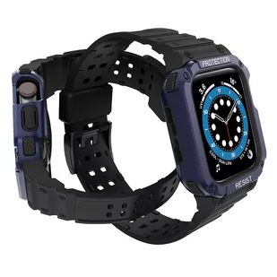 Protect Strap Band opaska z etui do Watch 7 / 6 / 5 / 4 / 3 / 2 / SE (45 / 44 / 42mm) obudowa pancerny pokrowiec na zegarek czarny - Etui i futerały do telefonów - miniaturka - grafika 3