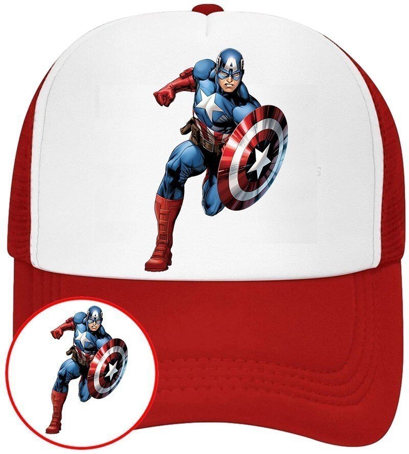 Czapka z Daszkiem Avengers Czerwona z Nadrukiem Lato Siatka Bejsbolówka