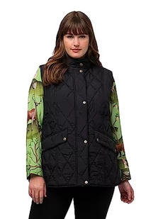 Ulla Popken Damska kamizelka pikowana z podszewką bażanta, czarny, 54-56 duże rozmiary - Kamizelki damskie - miniaturka - grafika 1