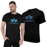 Odzież taktyczna i umundurowanie - Koszulka Alpha Industries Basic 100501 93 - Czarna/Niebieska L - miniaturka - grafika 1