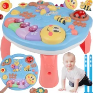 Zabawki interaktywne dla dzieci - Stolik Interaktywny Panel Edukacyjny Pianinko 2W1 - miniaturka - grafika 1