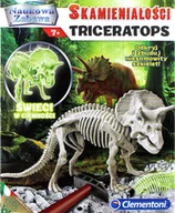 Zabawki interaktywne dla dzieci - Clementoni Naukowa Zabawa. Skamieniałości Triceratops Fluores - miniaturka - grafika 1