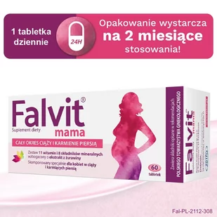 Jelfa S.A. Falvit mama witaminy dla kobiet w ciąży i matek karmiących, 60 tabl. - Witaminy i minerały - miniaturka - grafika 3