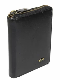 Portfel Skórzany Peterson Skóra Licowa Duży Pionowy Metalowy Suwak Jedno Skrzydełko Wewnątrz RFID 340 13 x 10 x 2 [cm] - Portfele - miniaturka - grafika 1