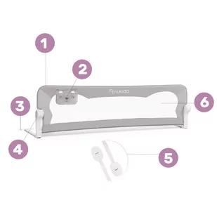 Osłona zabezpieczająca na łóżko 180 x 42 x 35 cm Nukido szara - Zabezpieczenia dla dzieci - miniaturka - grafika 6