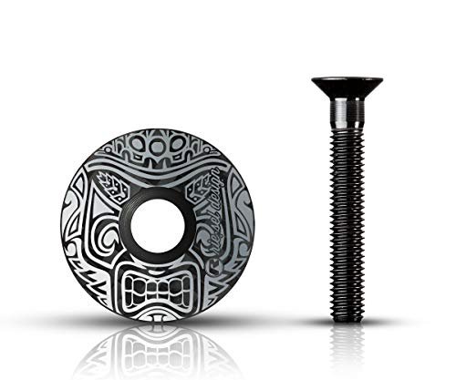 Riesel Design - Czapka STEM - Wysokiej jakości karbonowy korek kierowniczy + anodowane aluminium - 6gr !!!! Rozmiar 1 1/8'' - Maori Grey