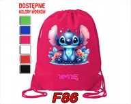 Torby szkolne - WOREK SZKOLNY NA WF SPORTOWY LILO & STICZ & ANGEL SŁODZIAKI - IMIĘ - miniaturka - grafika 1