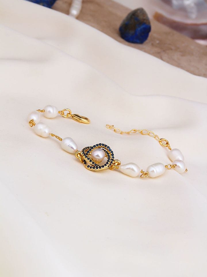 L'Atelier de Gaia Pozłacana bransoletka z elementami ozdobnymi