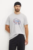 Koszulki męskie - Columbia t-shirt bawełniany kolor szary z nadrukiem - miniaturka - grafika 1