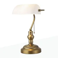 Lampy stojące - Lampka Biurkowa Bankierka Biała Abruzzo Banca E27 - miniaturka - grafika 1