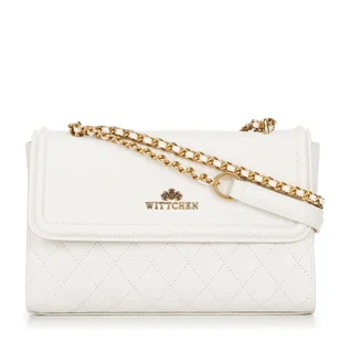 Damska listonoszka ze skóry naturalnej w pikowanie kremowo - złota - Torebki damskie Damska listonoszka ze skóry naturalnej w pikowanie kremowo - złota - Torebki damskie - miniaturka - grafika 1