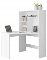 Biurka - Białe Biurko Narożnikowe z regałem Zayden półki - miniaturka - grafika 1