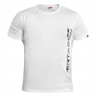 Koszulki męskie - Koszulka Męska Sportowa Bawełniana T-shirt Pentagon Vertical Biała M - miniaturka - grafika 1