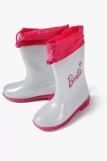 Buty dla dziewczynek - Kalosze dziewczęce  Barbie - szare z brokatem - grafika 1