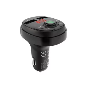 Transmiter FM Borofone Borofone transmiter FM z dwoma portami USB do ładowania czarny uniwersalny - Transmitery FM - miniaturka - grafika 1