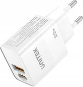 Ładowarki do telefonów - Unitek Ładowarka sieciowa, 1x USB-A, 1x USB-C, QC, PC 3.0, 20W, biała - miniaturka - grafika 1