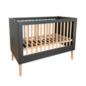 Łóżeczka i kojce - Szare Łóżeczko Niemowlęce Dziecięce 2w1 - ILA 120x60 cm - miniaturka - grafika 1