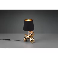Lampy stojące - Reality LEUCHTEN Lampa stołowa Bello z figurą psa, czarna/złota - miniaturka - grafika 1