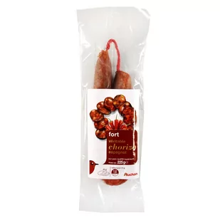 Auchan - Chorizo kiełbasa wieprzowa. ostra. surowa - krótko dojrzewająca - Kiełbasa i wędliny - miniaturka - grafika 1