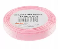 Pasmanteria - Brewis Wstążka dekoracyjna kropki 12mmx22m różowa - miniaturka - grafika 1