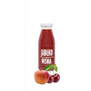 Sok jabłko wiśnia tłoczony naturalny 100% 250ml tłoczony do deserów - Soki i napoje niegazowane - miniaturka - grafika 1