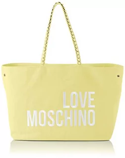 Torebki damskie - Love Moschino Damska torba Precollezione Ss21 | Borsa Shopper z płótna Da Donna torba na ramię wiosna lato 2021, żółty, jeden rozmiar - grafika 1