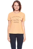 Koszulki i topy damskie - WRANGLER T SHIRT DAMSKI DRAPE TEE APRICOT NECTAR W7016DI65 112130884 - Wrangler - miniaturka - grafika 1