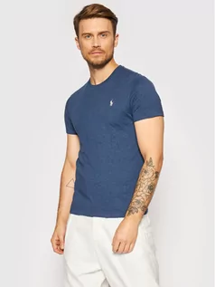 Koszulki męskie - Ralph Lauren Polo T-Shirt 710680785007 Granatowy Custom Slim Fit - grafika 1