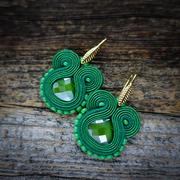 Kolczyki - Mrosoutache Zielone kolczyki soutache - miniaturka - grafika 1