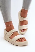 Sandały damskie - Sandały Damskie Na Platformie Big Star NN274751 Beżowe-40 - miniaturka - grafika 1