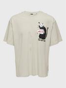 Koszulki męskie - Only & Sons T-Shirt Banksy 22024752 Beżowy Relaxed Fit - miniaturka - grafika 1