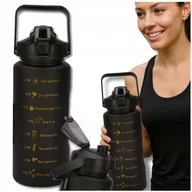Shakery i bidony sportowe - TRESSARI Butelka motywacyjna 2000ml bidon z uchwytem na wodę BPA FREE duża - miniaturka - grafika 1