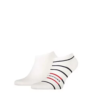 Tommy Hilfiger Męskie skarpety męskie w paski Breton Stripe Sneaker-Trainer (2 sztuki) skarpetek, białe, 39/42, biały, 39-42 EU - Skarpetki damskie - miniaturka - grafika 1