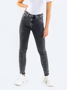 Spodnie damskie - Spodnie jeans damskie z wysokim stanem Clara 896 - grafika 1