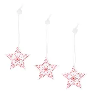 Bombki - Ozdoba choinkowa 5cm drewniana, świąteczna zawieszka gwiazda 3 szt. biały - miniaturka - grafika 1