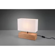 Lampy stojące - Reality LEUCHTEN Lampa stołowa Woody z drewnianą stopą, 30cm x 12cm - miniaturka - grafika 1