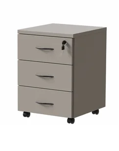 Kontenerek pod biurko na kółkach szary BP89, na kluczyk - Szafki biurowe - miniaturka - grafika 1