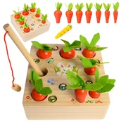 Gry planszowe - Gra Drewniana Dopasuj Marchewki I Robaczki + 3Lata U619 - miniaturka - grafika 1