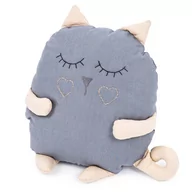 Kołdry i poduszki dla dzieci - Poduszka kształtowa Cat szara, 28 x 32 cm - miniaturka - grafika 1